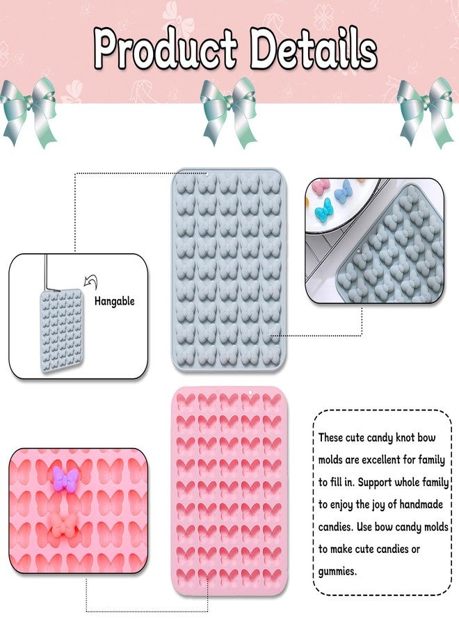 MaehSab 2 Pack Bow Molds Silicone, MaehSab 45 Cavity Non-Stick Cartoon Butterfly Tie Gummy Molds for Chocolate, Candy, Jelly, Ice Cube, DIY Baking, Handmade Soap, Cupcake Topper - Image 3