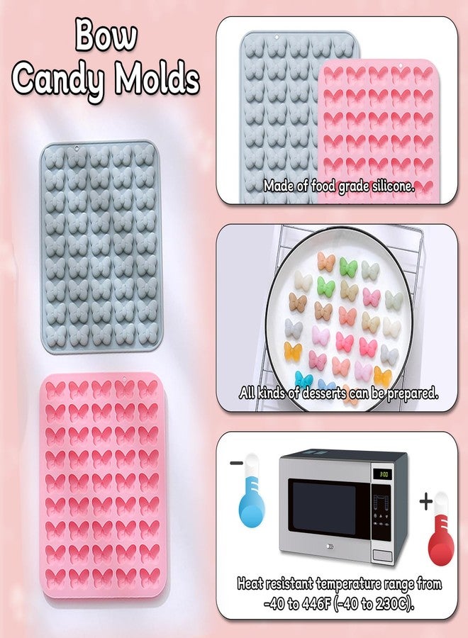 MaehSab 2 Pack Bow Molds Silicone, MaehSab 45 Cavity Non-Stick Cartoon Butterfly Tie Gummy Molds for Chocolate, Candy, Jelly, Ice Cube, DIY Baking, Handmade Soap, Cupcake Topper - Image 4