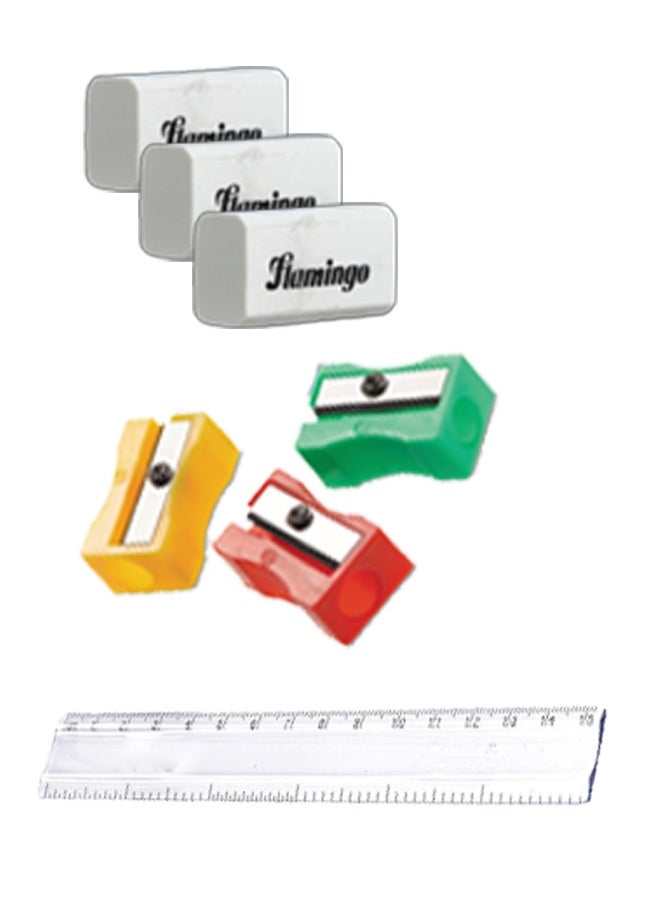 Flamingo طقم قرطاسية مدرسية 15 في 1 ( 48 قطعة ) FL03 - Image 5