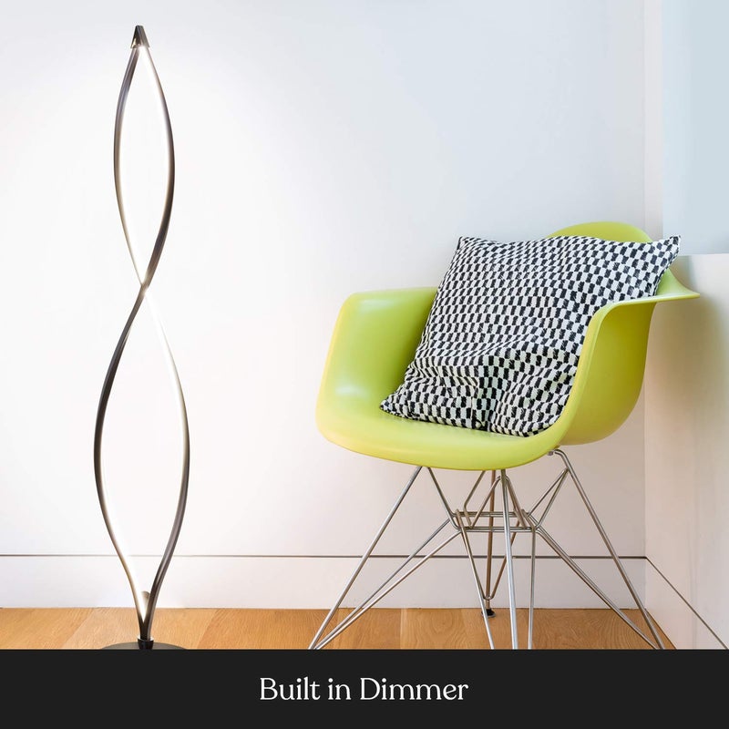 Brightech Twist Floor Lamp, Bright Tall Lamp for Offices, Modern LED Spiral Lamp for Living Rooms, Dimmable Standing Lamp with Sturdy Base for Bedroom Reading, Great Living Room Decor - Black - Image 4