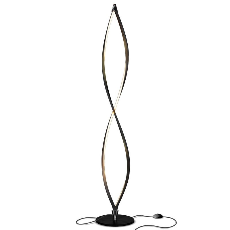 Brightech Twist Floor Lamp, Bright Tall Lamp for Offices, Modern LED Spiral Lamp for Living Rooms, Dimmable Standing Lamp with Sturdy Base for Bedroom Reading, Great Living Room Decor - Black - Image 1