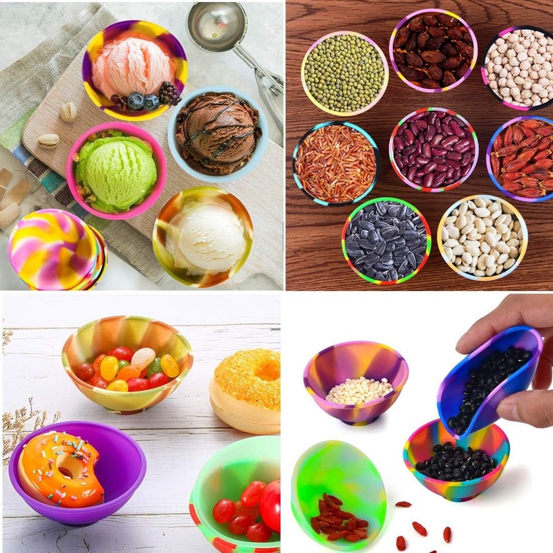 SUKPSY 4 Pcs Mini Multicolor Silicone Pinch Bowls Prep and Serve Bowls Reusable Kitchen Condiment Snack Bowls for Food Candy Seasoning Spices Nuts Snacks or Small DIY Crafts 264 x 118 inch - Image 2