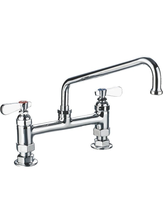 SOFIA Refrigeration Deck Mounted Base Sink Faucet with 12-inch Swing Nozzle, 8-inch Faucet Center - Image 1