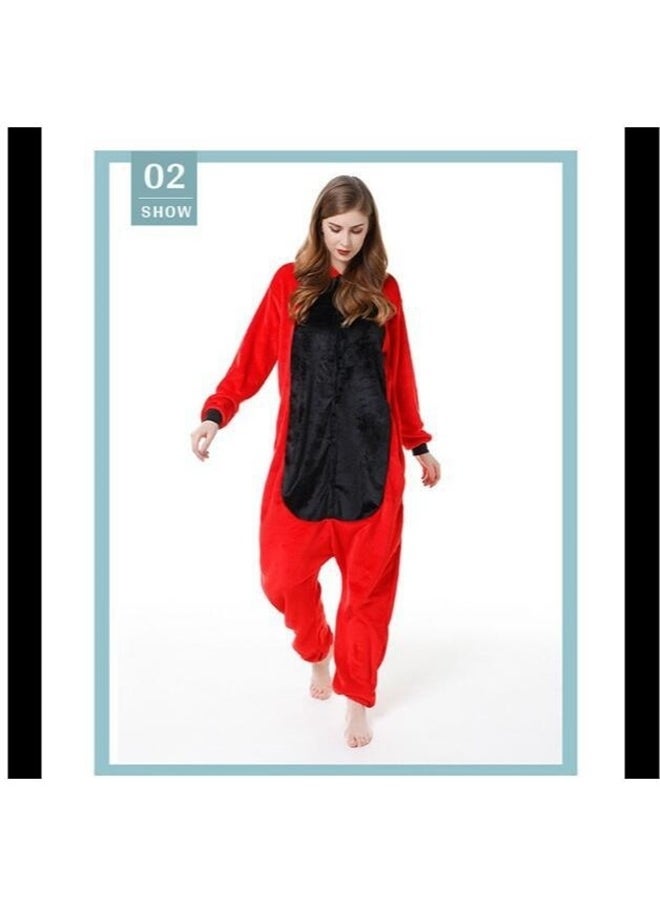 yongsheng Dinosaur Cartoon One Piece Pajama Red M,Jersey for Adults - One-piece Comfortable Unisex  - Image 3