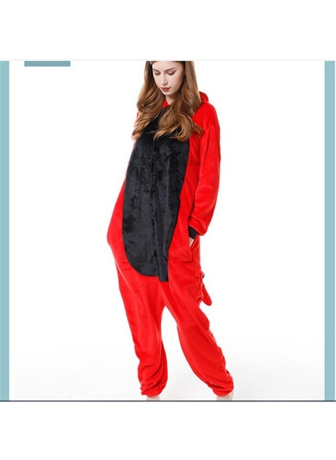 yongsheng Dinosaur Cartoon One Piece Pajama Red M,Jersey for Adults - One-piece Comfortable Unisex  - Image 2