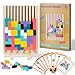 JONEG Games for 3 Year Olds Kids Wooden Stacking Puzzles Brain Teasers 3D Russian Blocks Board STEM Montessori Toys for Ages 3 4 5 6 7 10 Gift for Toddlers Classroom Travel - Image 2