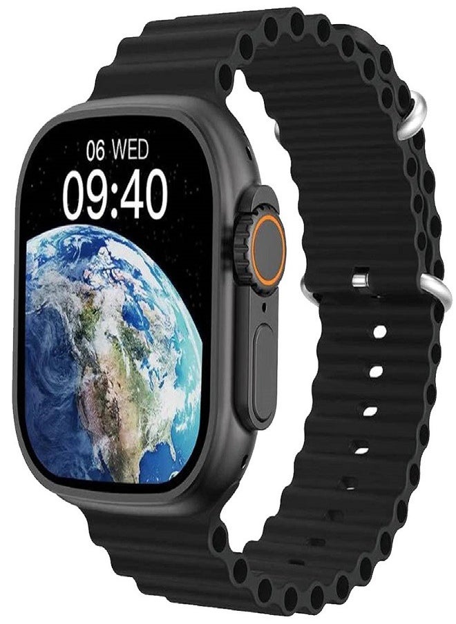 W&O - X9 ULTRA 2 Series 9 SmartWatch SUPER AMOLED Display Open AI Chat GPT GPS NFC Bluetooth V5 Call Wireless Charger Black - Image 1