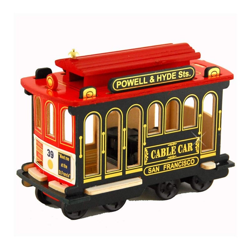 City-Souvenirs CitySouvenirs Musical San Francisco Cable Car Wooden Replica 6 Inches 