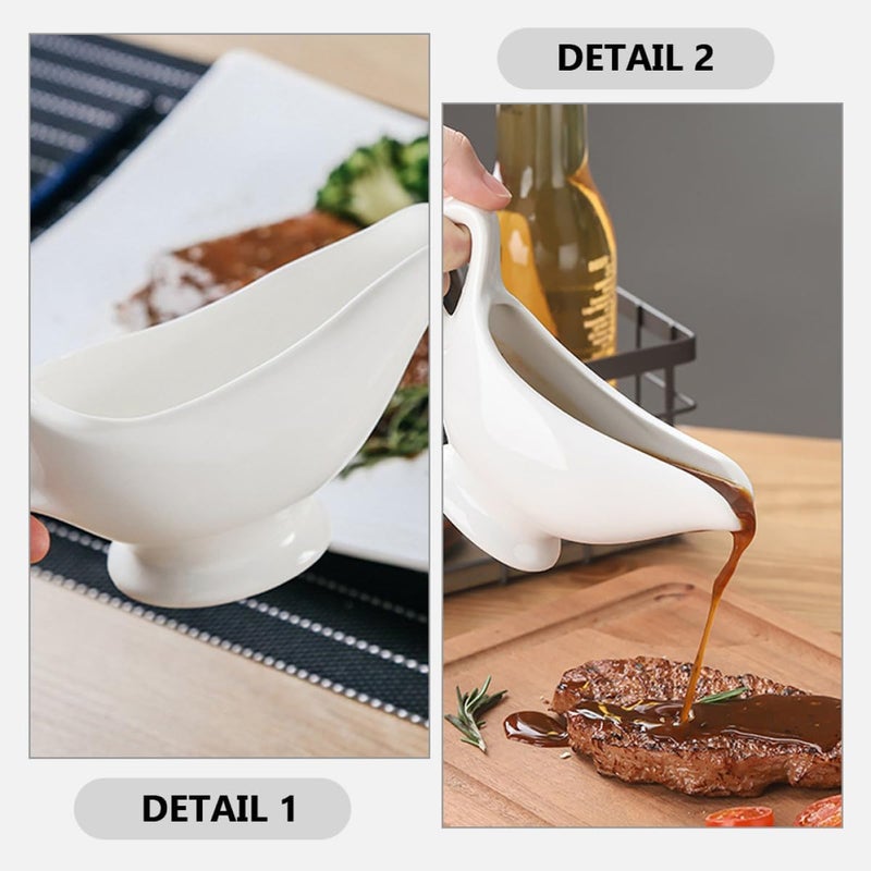 Ceramic Creamer Pitcher and Sauce Boat Small 70ml Porcelain Gravy Dispenser with Handle for Coffee, Milk, and Dressing Serving in Restaurants and Home Use - Image 3