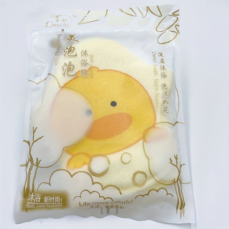 Yellow Ultra Soft Bath Sponge And Scrub Glove For Body Care - Image 4
