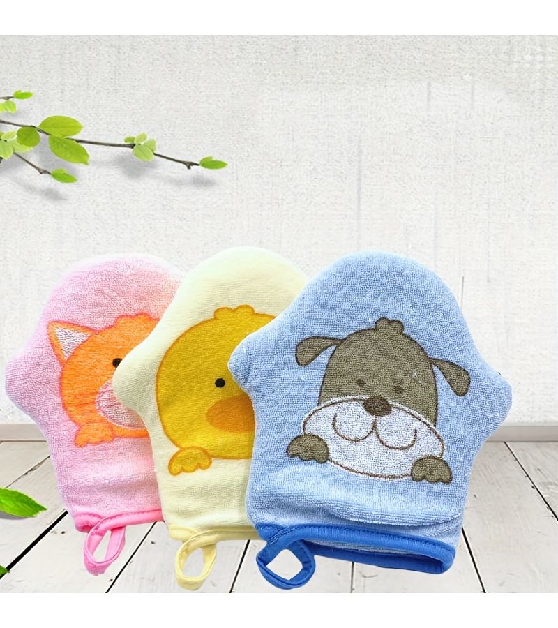 Yellow Ultra Soft Bath Sponge And Scrub Glove For Body Care - Image 2