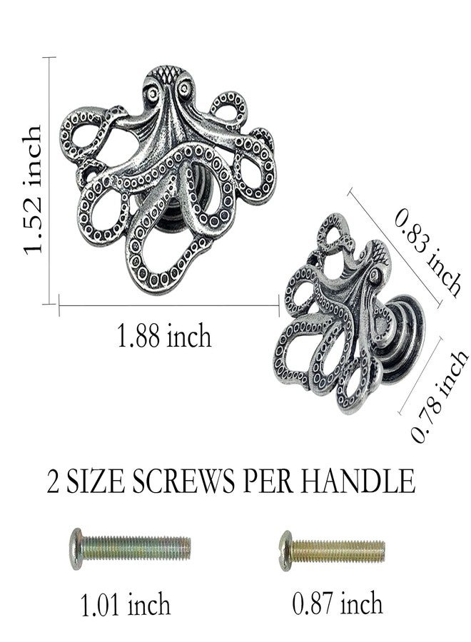 LLDYNW 4 pcs Octopus Drawer Knobs Creative Shape Drawer Knobs Single Hole Pulls Handles for Cupboard Dresser Wardrobe Handles (Ancient tin Color) - Image 2