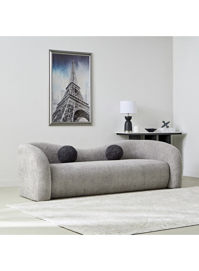 Home Box Palermo 3-Seater Fabric Sofa with 2 Cushions 94 x 70 x 230 cm - Image 1