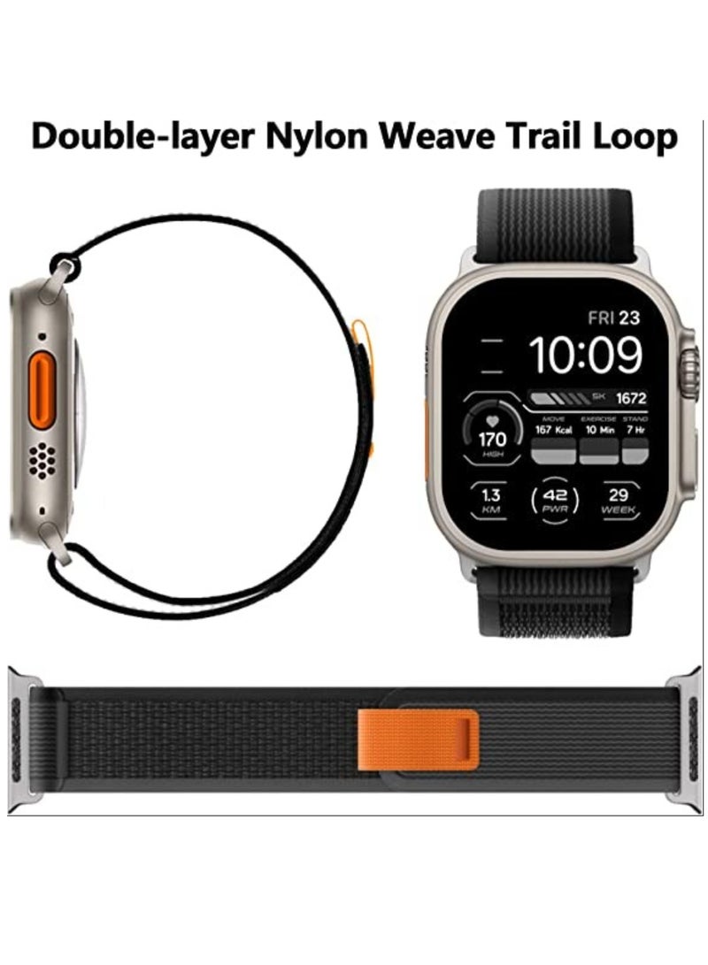 Compatible with Apple Watch Band 49mm 45mm 44mm 42mm 41mm 40mm 38mm, Nylon Weave Sport Loop Men Women Adjustable Pull Tab Strap for Apple Watch Ultra iWatch Series 8 7 6 5 4 3 2 1 SE - Image 2