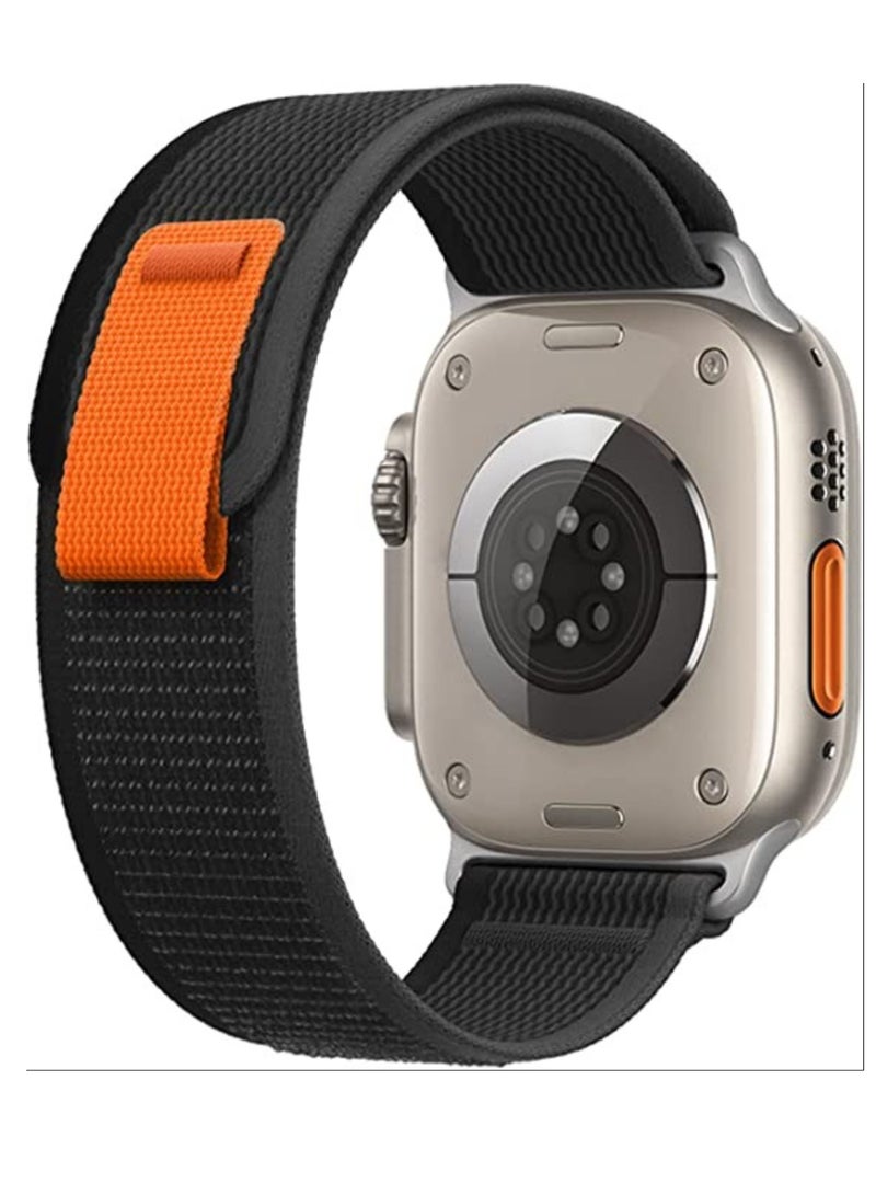 Compatible with Apple Watch Band 49mm 45mm 44mm 42mm 41mm 40mm 38mm, Nylon Weave Sport Loop Men Women Adjustable Pull Tab Strap for Apple Watch Ultra iWatch Series 8 7 6 5 4 3 2 1 SE - Image 1