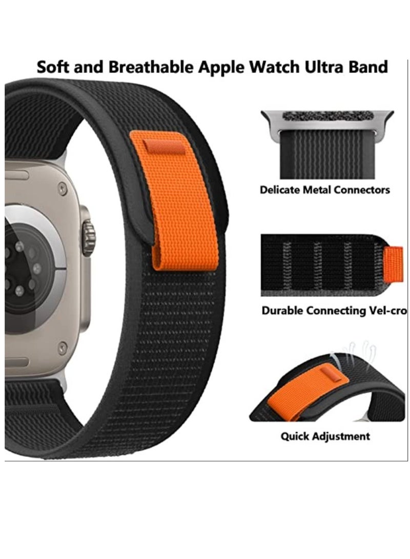 Compatible with Apple Watch Band 49mm 45mm 44mm 42mm 41mm 40mm 38mm, Nylon Weave Sport Loop Men Women Adjustable Pull Tab Strap for Apple Watch Ultra iWatch Series 8 7 6 5 4 3 2 1 SE - Image 3