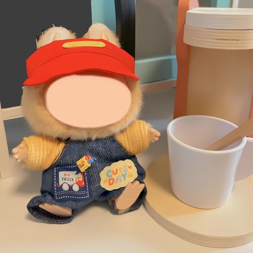 SHUOXUKE Doll Clothes Set and Accessories No Doll 2026 Stylish Exquisite Adorable Designed Clothes Outfit for 15cm17cm with Red Hat Overalls Brown Shoes - Image 5
