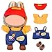 SHUOXUKE Doll Clothes Set and Accessories No Doll 2026 Stylish Exquisite Adorable Designed Clothes Outfit for 15cm17cm with Red Hat Overalls Brown Shoes - Image 2