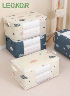 LEOKOR 3-Piece Oxford Fabric Closet Organizer Bag Set With Carry Handles And Clear Window，60*40*30CM  - Image 4