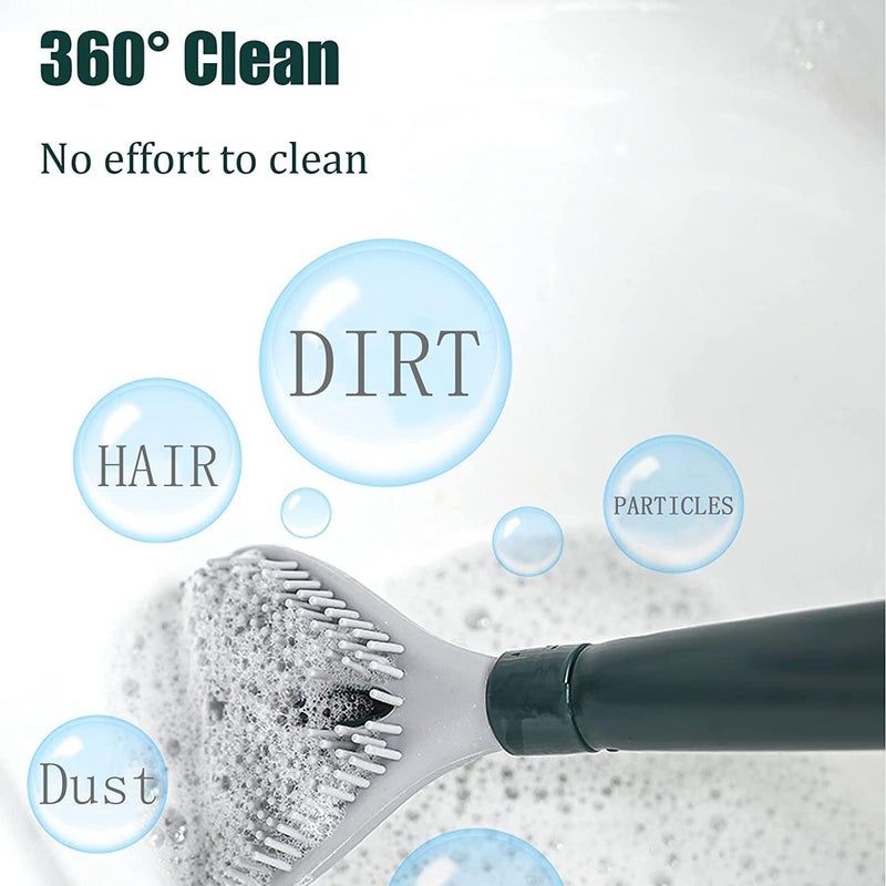 ShreeVoke ShreeVoke Toilet Brush Cleaning Brush and Holder Set - Creative Duck Holder,for Bathroom Storage and Organization,Deep-Cleaning Toilet Bowl Cleaning Brush with Holder Silicon,Floor Standing  - Image 3