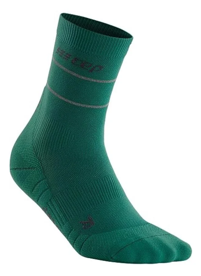 سي إي بي CEP - Reflective Compression Socks Mid Cut Green Women