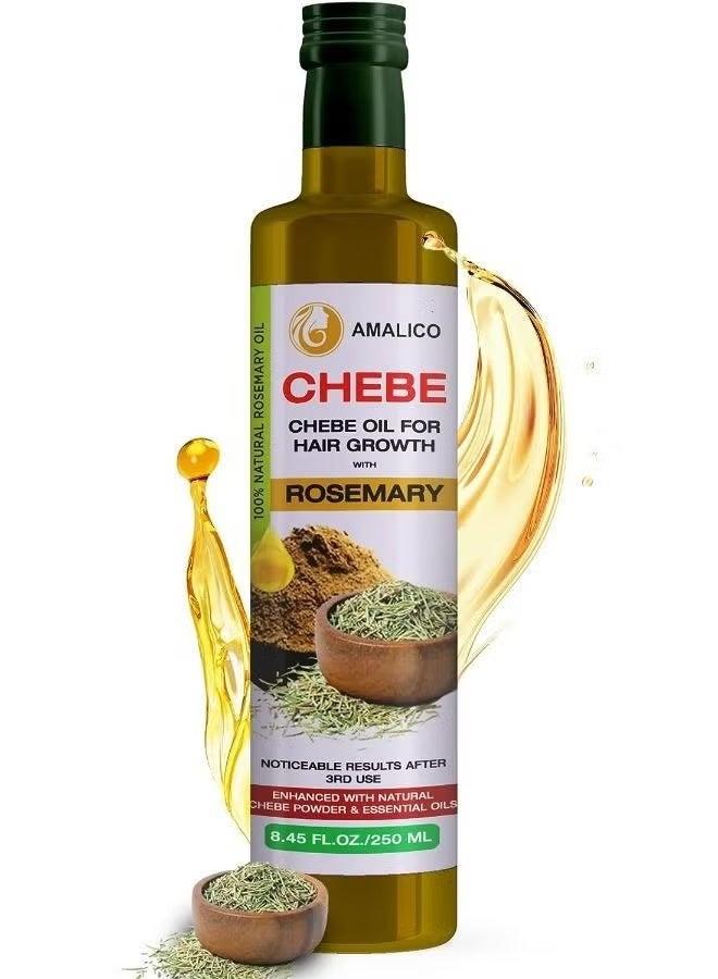 AMALICO Rosemary Oil for Hair Growth With Chebe Powder for Hair Growth - (250 ML) Hair Growth Oil Deep Nourishing Moisturizing Hair
