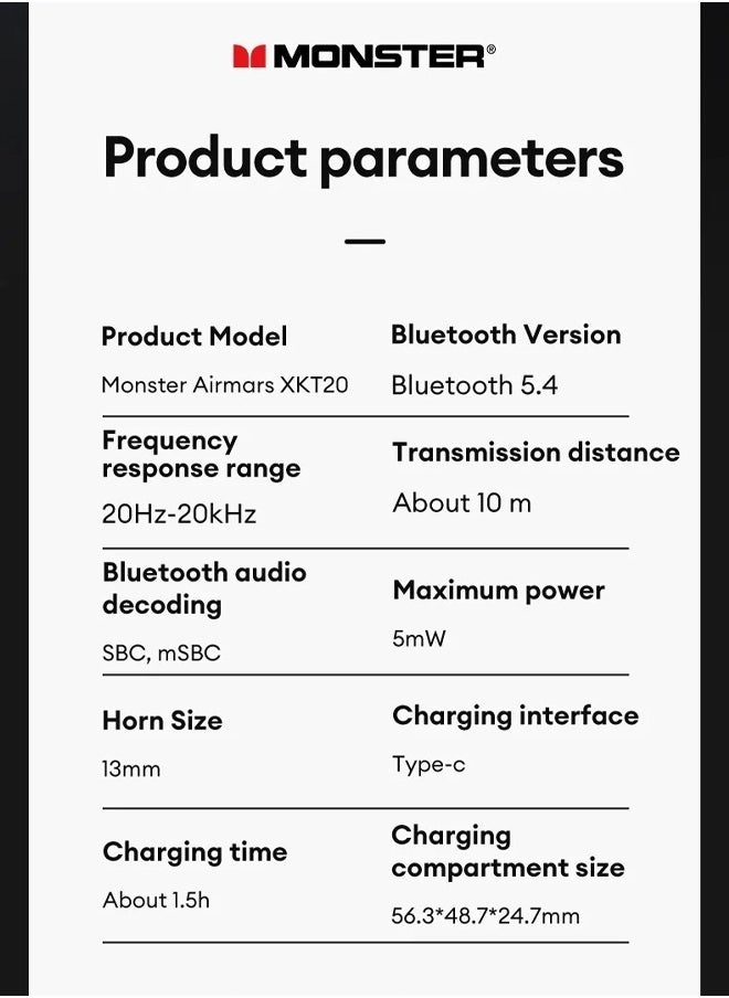 Monsters - Monster Monster XKT20 Wireless Bluetooth Earbuds Gaming Headphones Deep Bass Low Latency Game Headset with Built In Microphone Noise Canceling Beige - Image 1