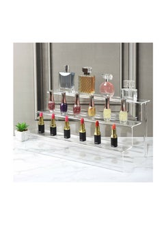 Creative Planet Acrylic display riser shelf cupcakes stand display for showcase decoration dessert & pastry table spices organizer figurines (3 Steps Acrylic Display Riser Shelf 1)