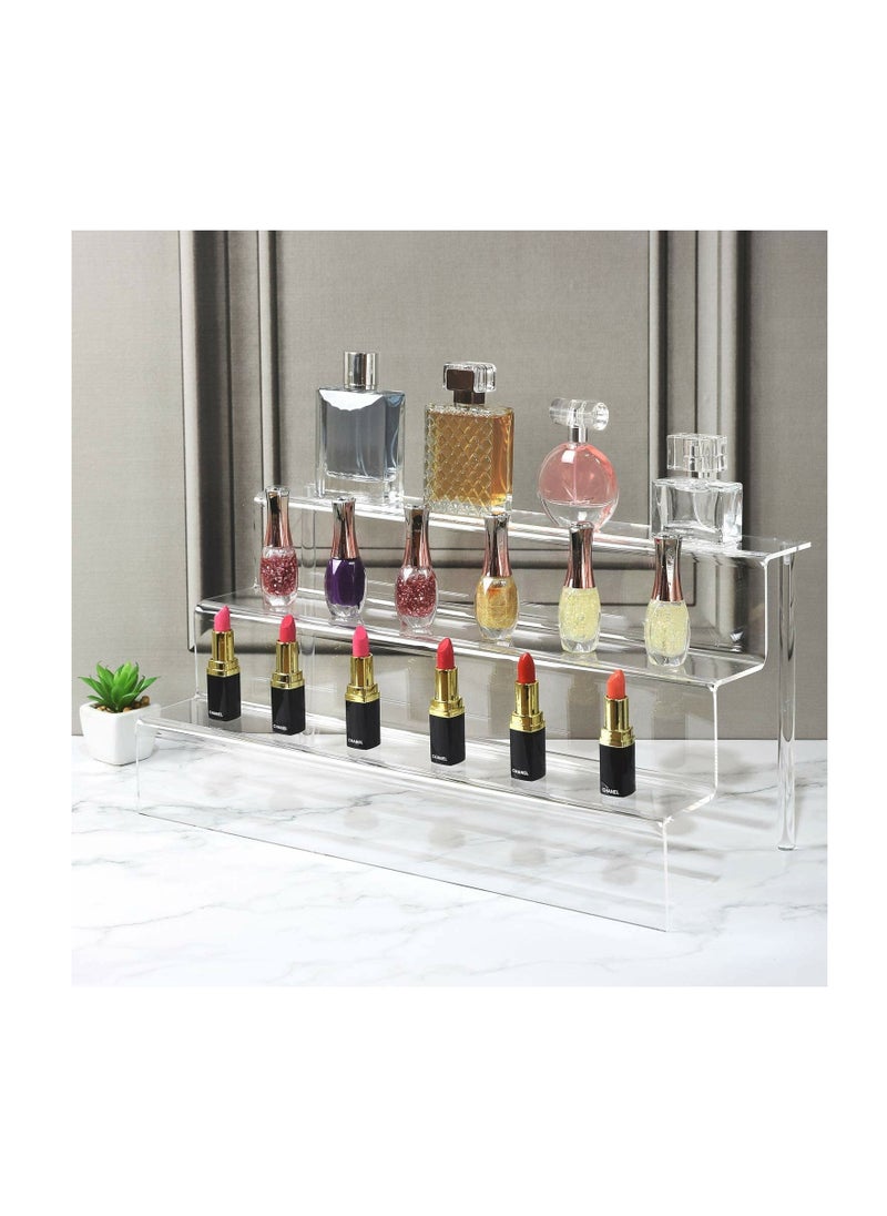 Creative Planet - Creative Planet Acrylic display riser shelf cupcakes stand display for showcase decoration dessert & pastry table spices organizer figurines (3 Steps Acrylic Display Riser Shelf 1) - Image 1