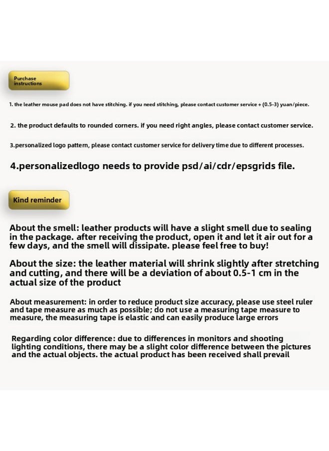 Generic - Double-sided Leather PU Mouse Pad Customized Oversized Creative Office Computer Desk Pad Keyboard Pad Waterproof Writing Pad Customized-Color:400*900mm-Pattern:navy Blue Yellow - Image 1