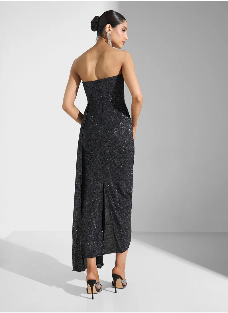 ايلا ليمتد اديشن Asymmertic Bandeau Shimmer Dress