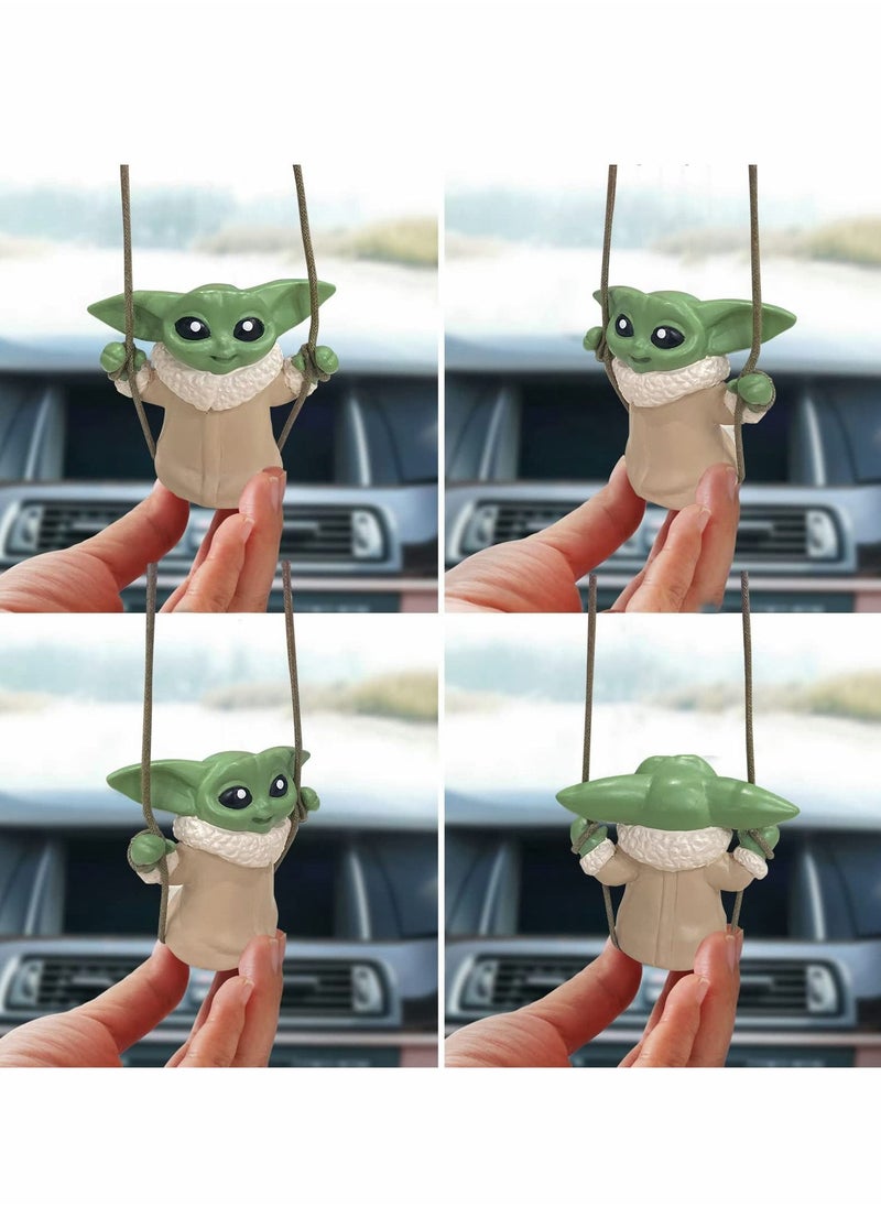 Excefore Car Hanging Accessories Yoda,Swing Smiling Small Yoda Man,Car Mirror Hanging Accessories,car Decoration Charm Pendant,Car Mirror Suspension Decoration,car Charm Decoration  - Image 4