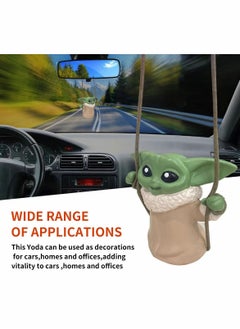 Excefore Car Hanging Accessories Yoda,Swing Smiling Small Yoda Man,Car Mirror Hanging Accessories,car Decoration Charm Pendant,Car Mirror Suspension Decoration,car Charm Decoration  - Image 3