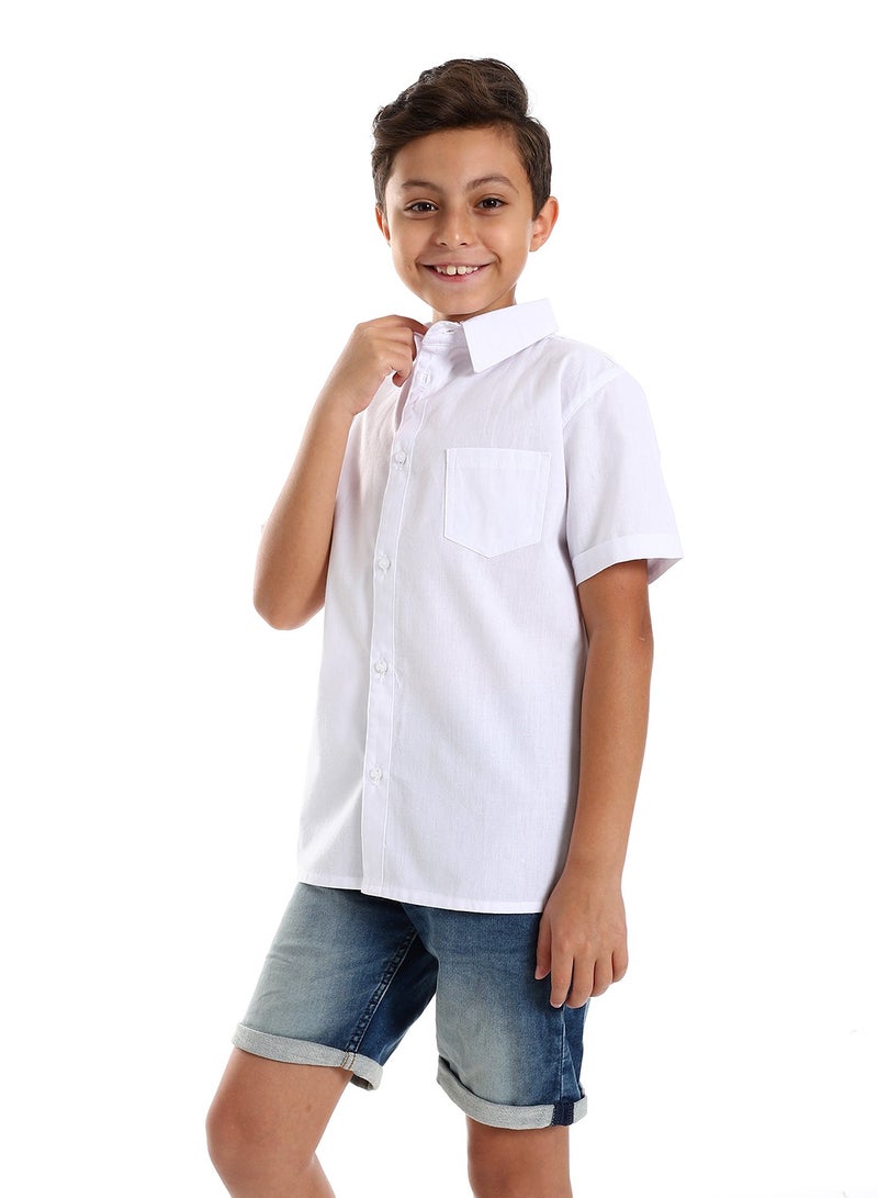 Master Jeans Boys Casual Short Sleeves Cotton Shirt - Image 2