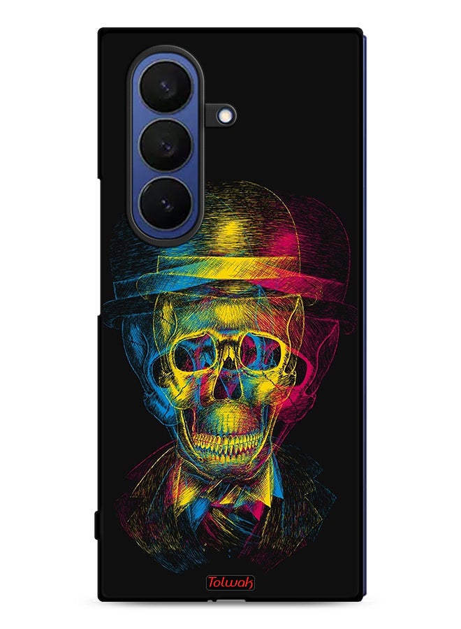 Tolwak Samsung Galaxy Z Fold7 Protective Case Cover Skull Colorful Hat Fantasy Art - Image 1