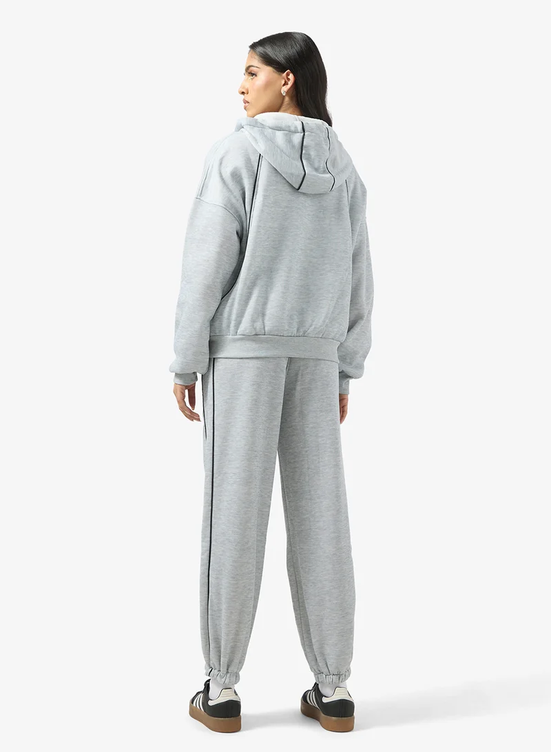Ginger Zip Up Oversize Hooded Fleece Tracksuit