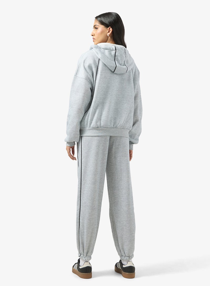 Ginger Zip Up Oversize Hooded Fleece Tracksuit - Image 2