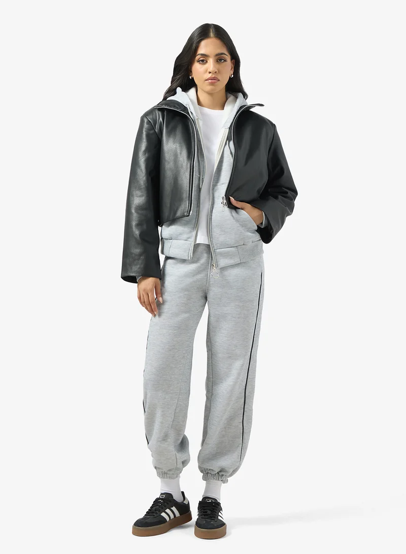 Ginger Zip Up Oversize Hooded Fleece Tracksuit