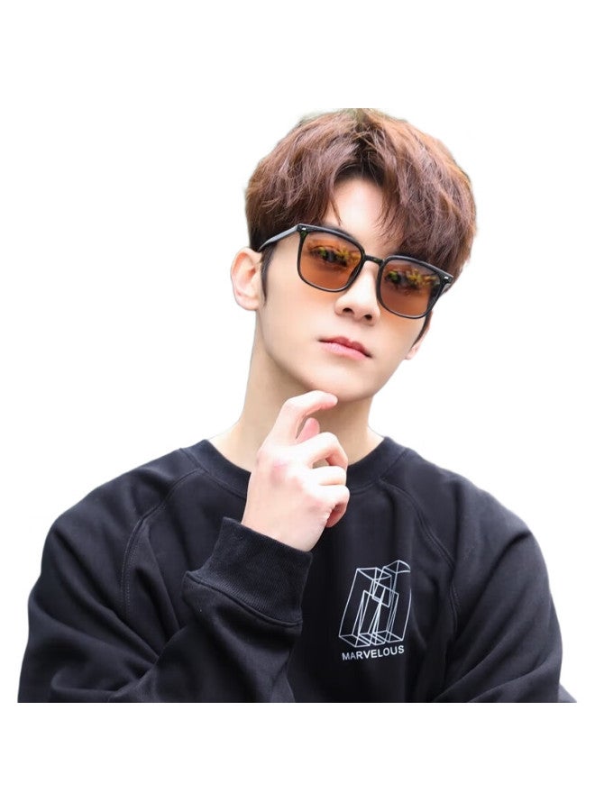 Bai Xiaoshe Bai Xiao Shu Classic Korean-Style Sunglasses-2308 [Tea Color], Sun Protection Glasses, Trendy Style, Suitable For Men And Women, Driving Sunglasses - Image 2