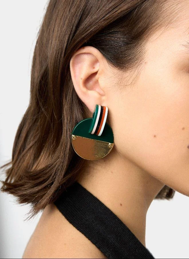 بارفوا أقراط طويلة مع راتنج متعدد الألوان