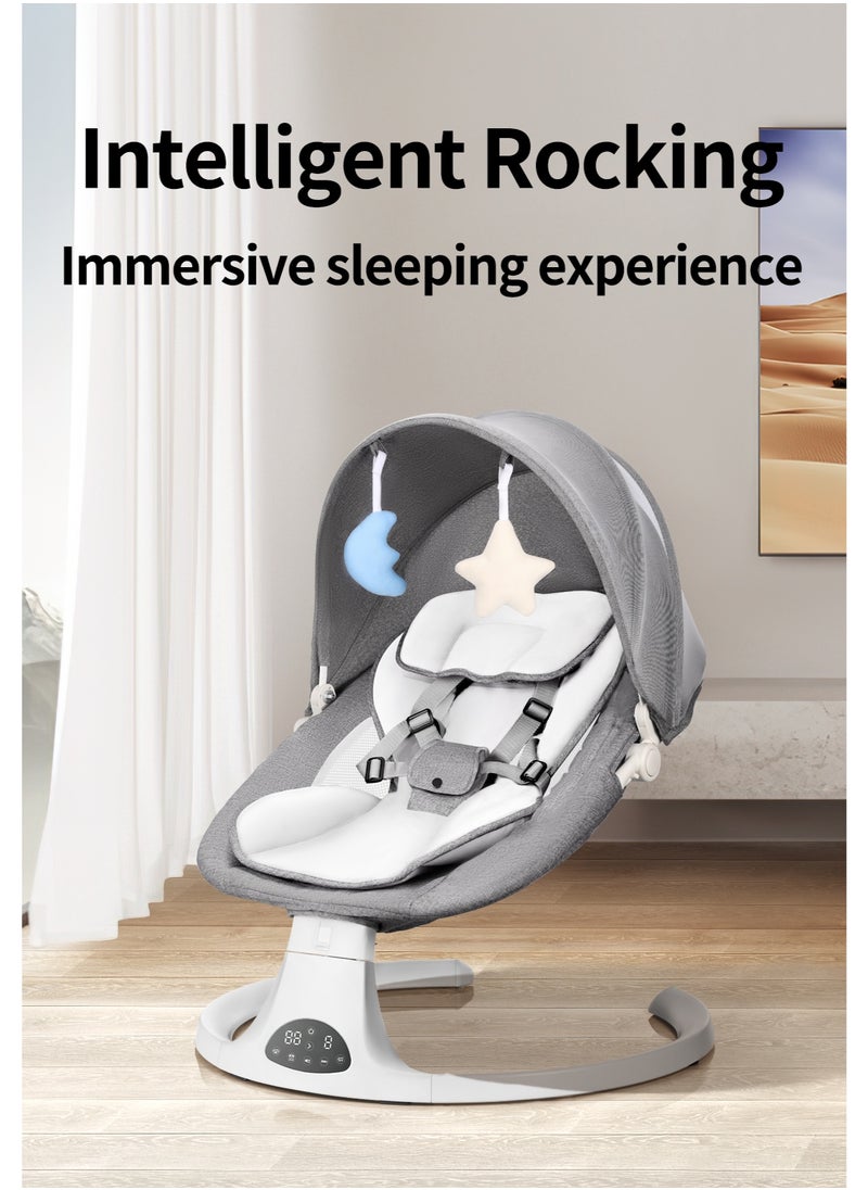 Baby Swing for Infants, Bluetooth Infant Swing with Music Speaker, Bluetooth Touch Screen/Remote Control Timing Function with 5 Speeds, 3 Seat Positions,8 Music, 5 Point Harness Belt-Pink