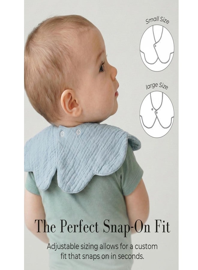 MairMore 6-Pack Muslin Baby Bibs, 360° Rotate Flower-Shaped Drool Bibs - Image 5