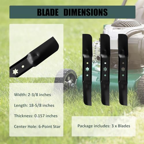 ZALANA 54" Deck Replacement Lawn Mower Medium Lift Blades for 942-05056 942-05056A 742-05056 742-05056A - Compatible with Cub Cadet RZT S54 L54 Troy-Bilt Mustang 54 XP Mower - 3 Pack - Image 3