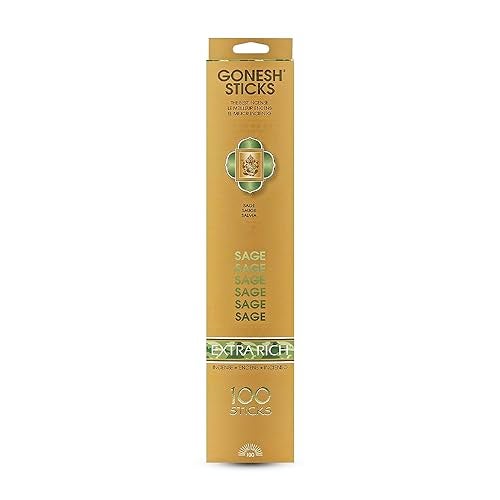 Gonesh - Extra Rich Scented Incense Sticks - Non-Toxic 10” Slow Burn Aromatic Sticks - Sage - 100 Pack - Image 1
