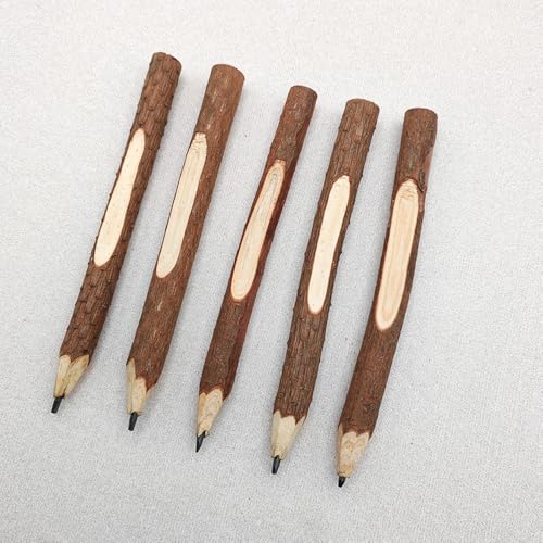 SKKSTATIONERY 12 Pcs Natural Wooden Pencils Wood Tree Branch, 5" Long Twig Hand Made Pencils for School Party Supplies Novelty Gifts for Kids - Image 2