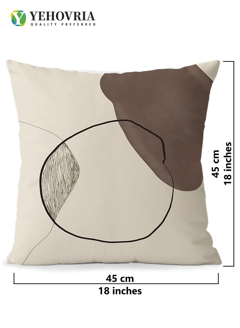 YEHOVRIA Cushion Covers Set of 4, Throw Pillow Cover, Abstract Modern Decorative Couch Pillow Case 45cm x 45cm, For Living Room Sofa Car Couch Bed Pillowcases 18x18 inches（Double sided pattern） - Image 5