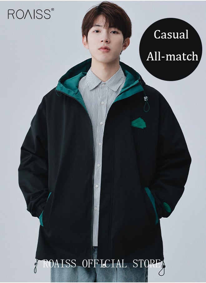 Oversize Hooded Jacket Men Baggy Coats Streetwear Zip Up Outerwear Windbreaker Tops - pzsku/Z1F0DDFCC3317E705D444Z/45/_/1714101782/5094d0fd-ef6d-40e3-a061-9e6cd8400c28