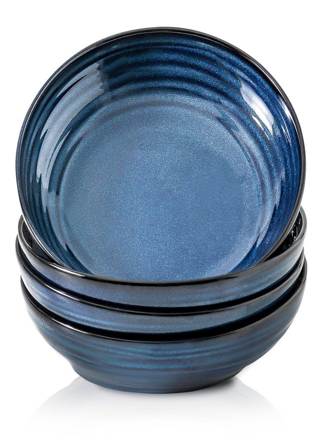 HASENSE Pasta Bowls, 32 Oz Ceramic Serving Bowls Set of 4-8.7 Inch Serving Dishes for Salad, Pasta, Soup, Fruit - Blue Dinner Plate Bowls for Home Gift, Dishwasher & Microwave Safe - Image 1
