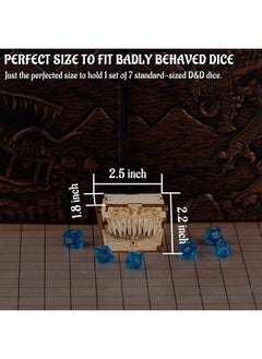 CZYY Dnd Mimic Chest Dice Jail Prison With A Random Polyhedral Dice Set Wood Laser Cut And Etched Dice Storage Box For Your Bad Dice (Dice Jail C)  - Image 5
