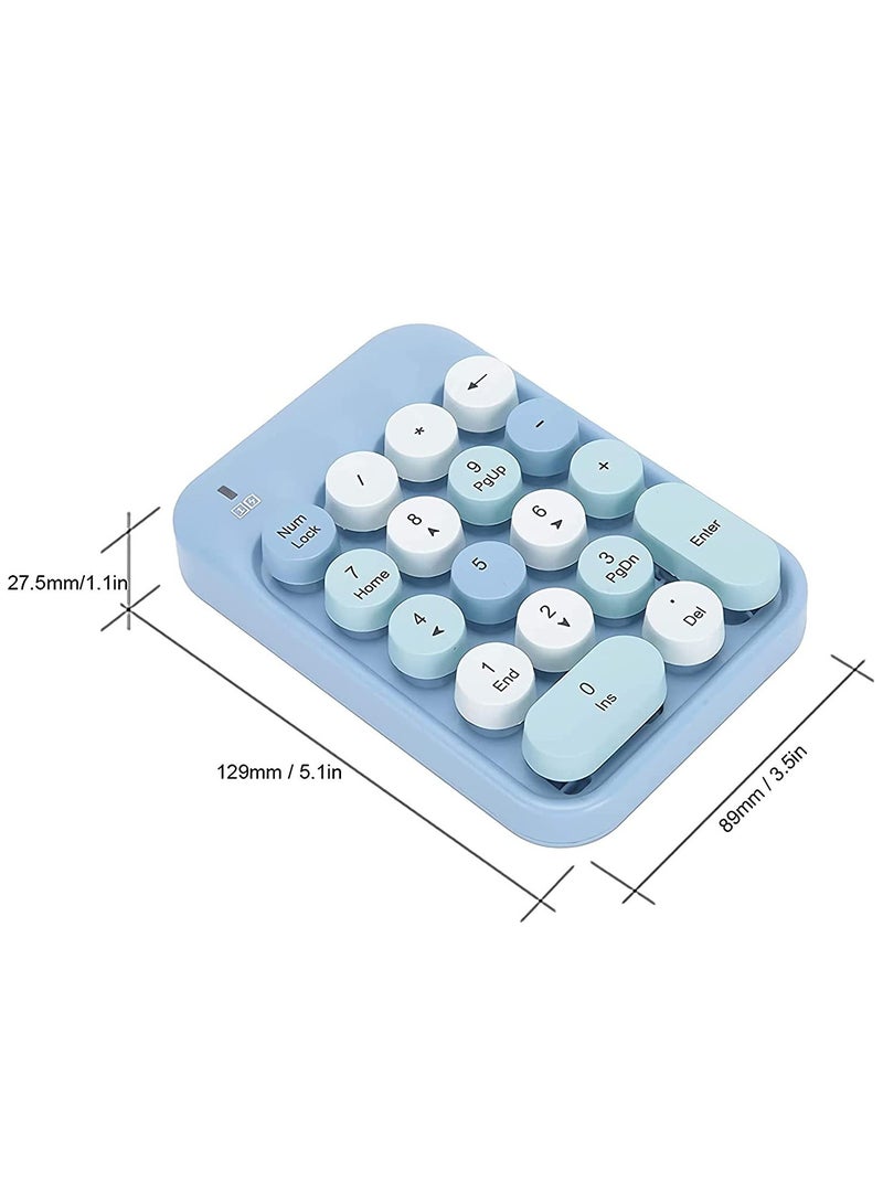 Retro Wireless Numeric Keypad with Round Keycaps - 18-Key Portable Number Keyboard with USB Receiver for Easy Data Entry - Image 5